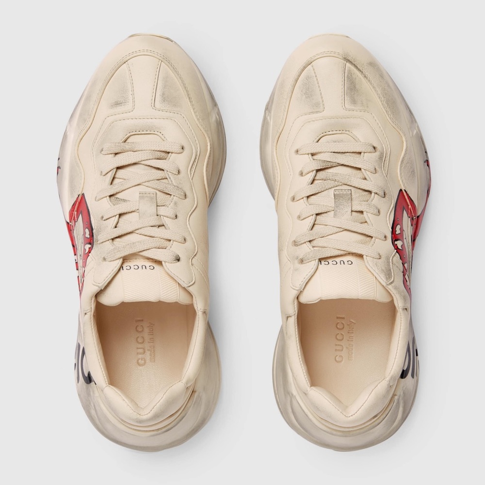EUC Men’s Size 8.5 (Euro Size 42) Gucci Rhyton Low-top Sneakers With Mouth Print - Picture 5 of 16